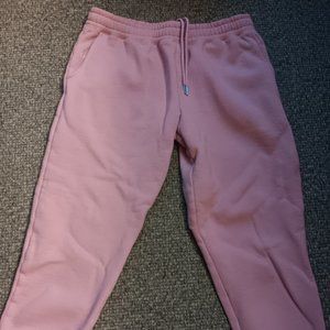 Glossier pink sweatpants